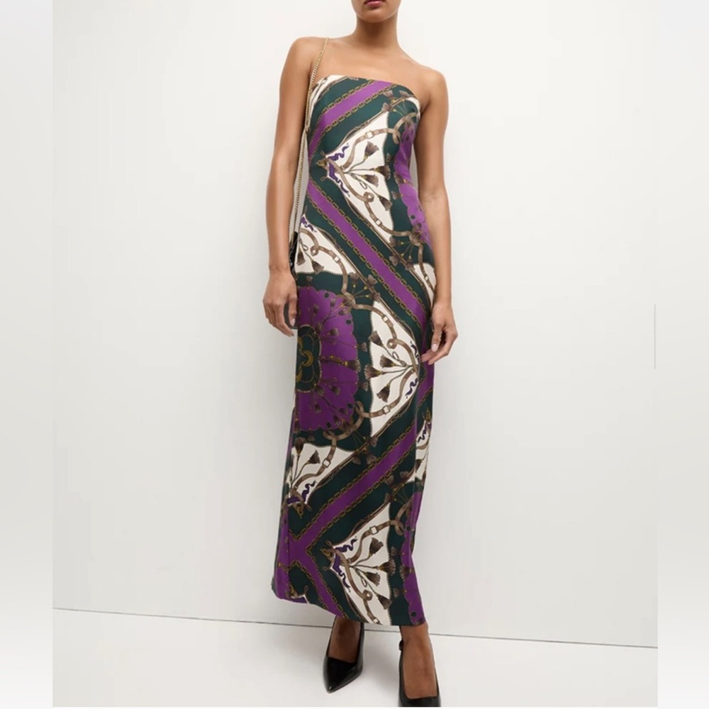 VERONICA BEARD Flora Silk Midi Dress pine Sz 2
